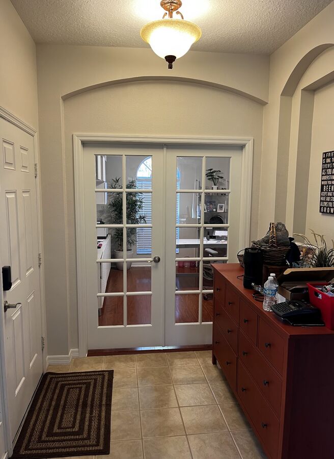 Interior French doors and trim work